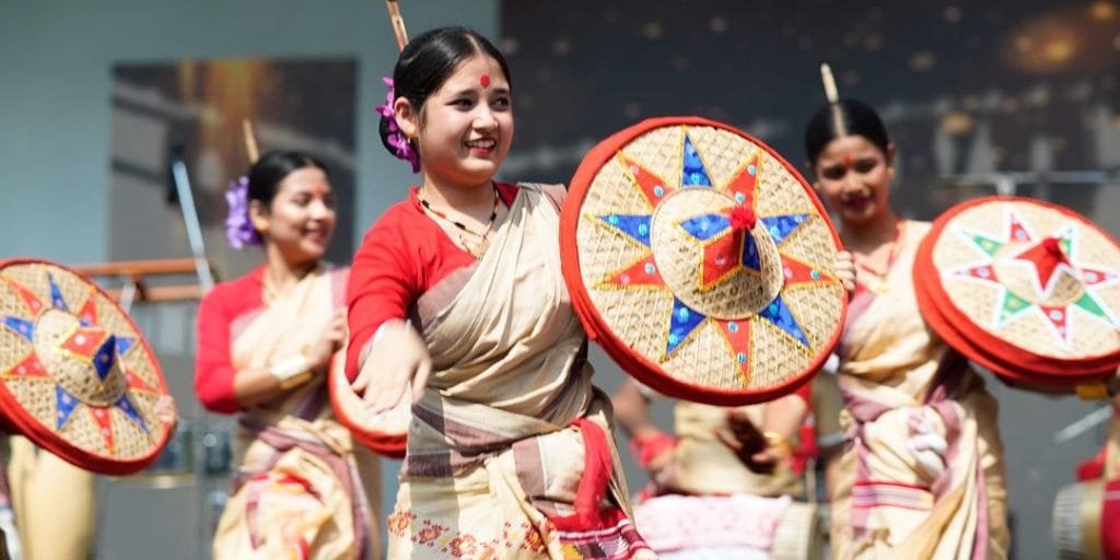 Assamese Women with Foxtail orchid garland